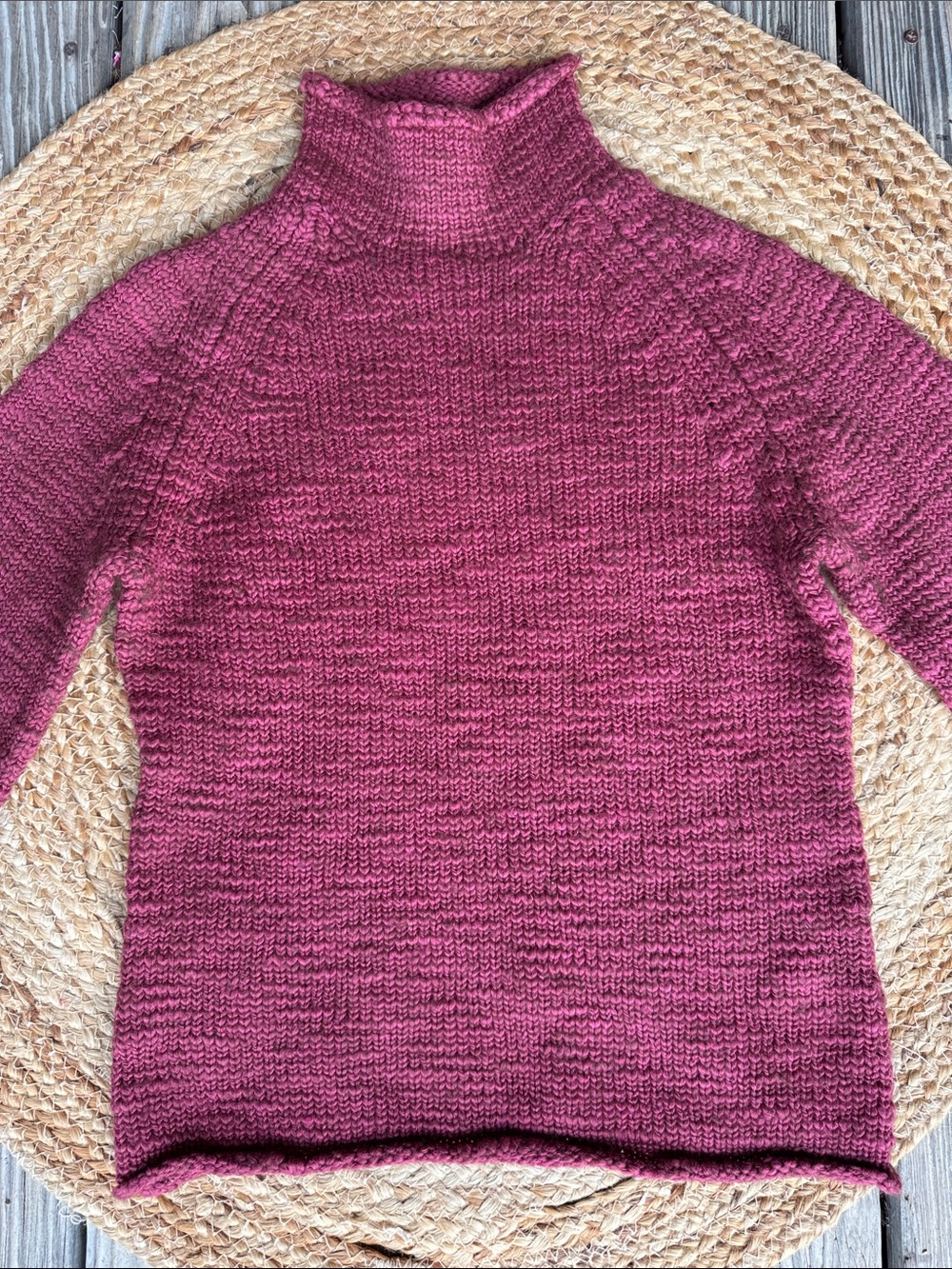 J. Crew Raspberry Knit Rolled neck Sweater